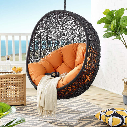 Chrysalis Swing Alfresco Lounge Chair w/o Stand, Black & Orange