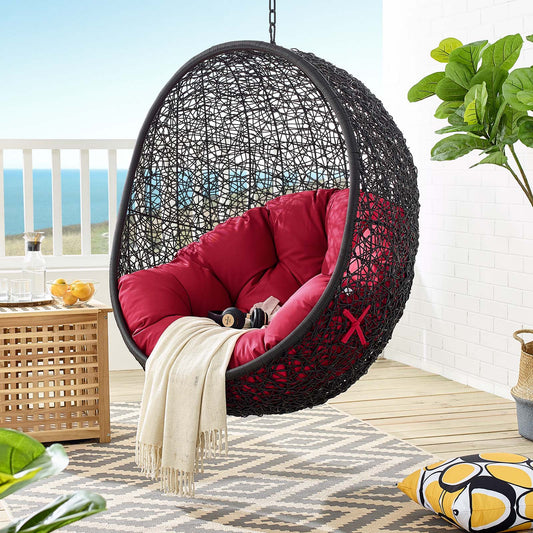 Chrysalis Swing Alfresco Lounge Chair w/o Stand, Black & Red