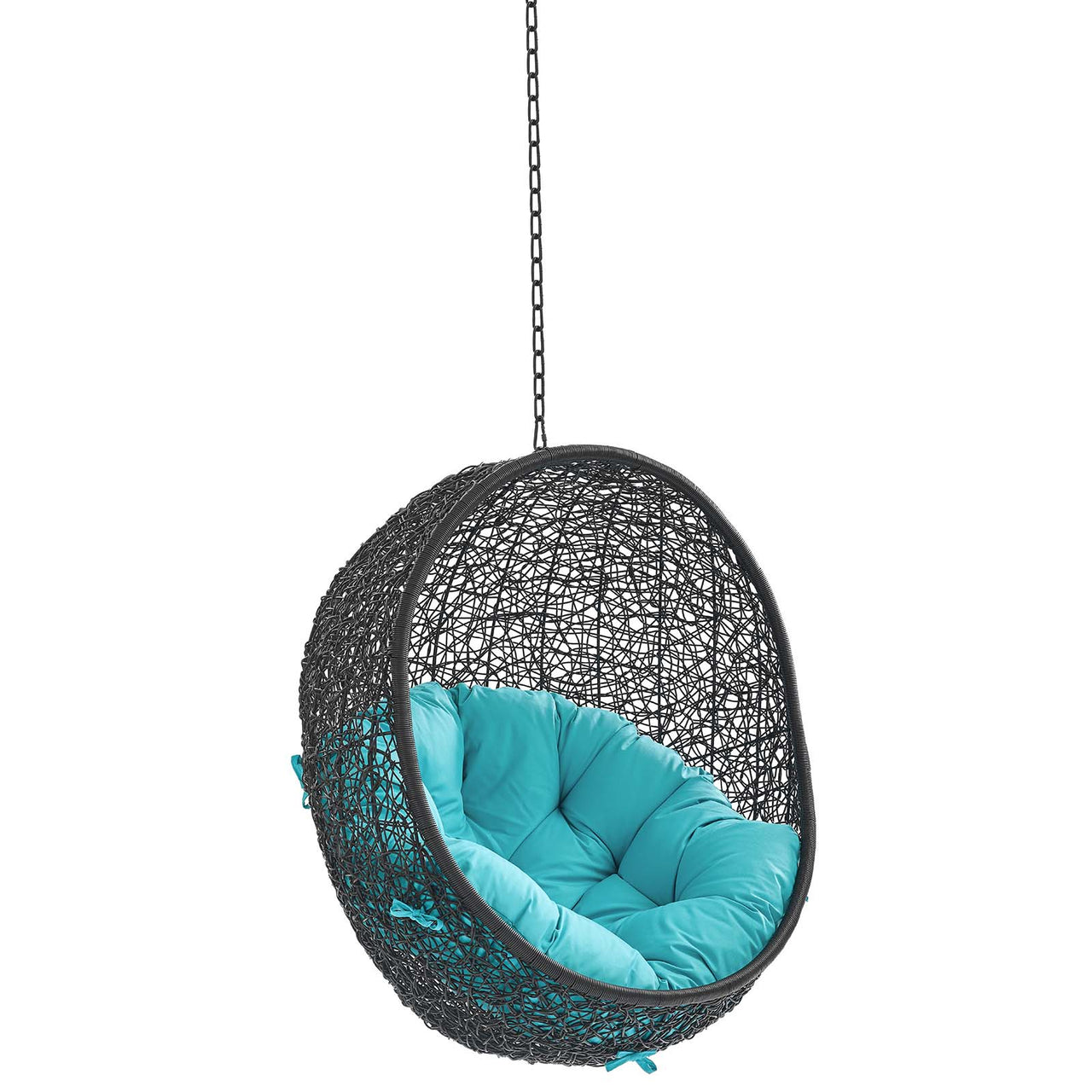 Chrysalis Swing Alfresco Lounge Chair w/o Stand, Black & Turquoise