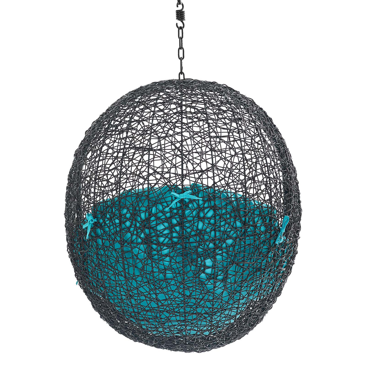 Chrysalis Swing Alfresco Lounge Chair w/o Stand, Black & Turquoise