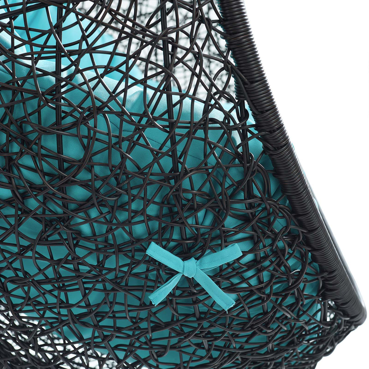 Chrysalis Swing Alfresco Lounge Chair w/o Stand, Black & Turquoise
