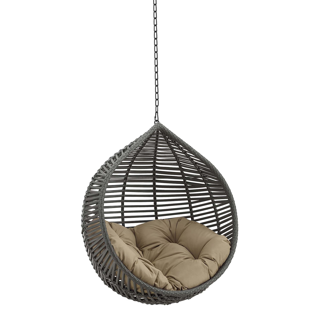 Cocoon Teardrop Alfresco Swing Chair w/o Stand, Gray & Mocha