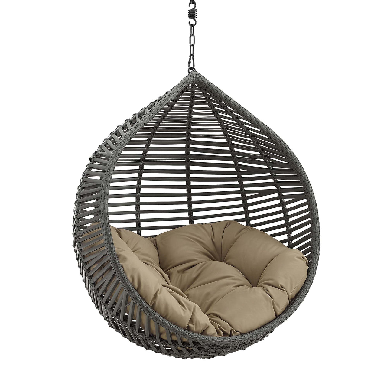 Cocoon Teardrop Alfresco Swing Chair w/o Stand, Gray & Mocha