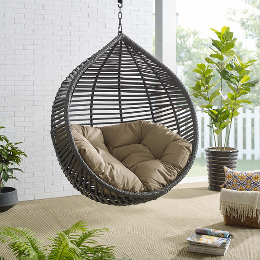 Cocoon Teardrop Alfresco Swing Chair w/o Stand, Gray & Mocha