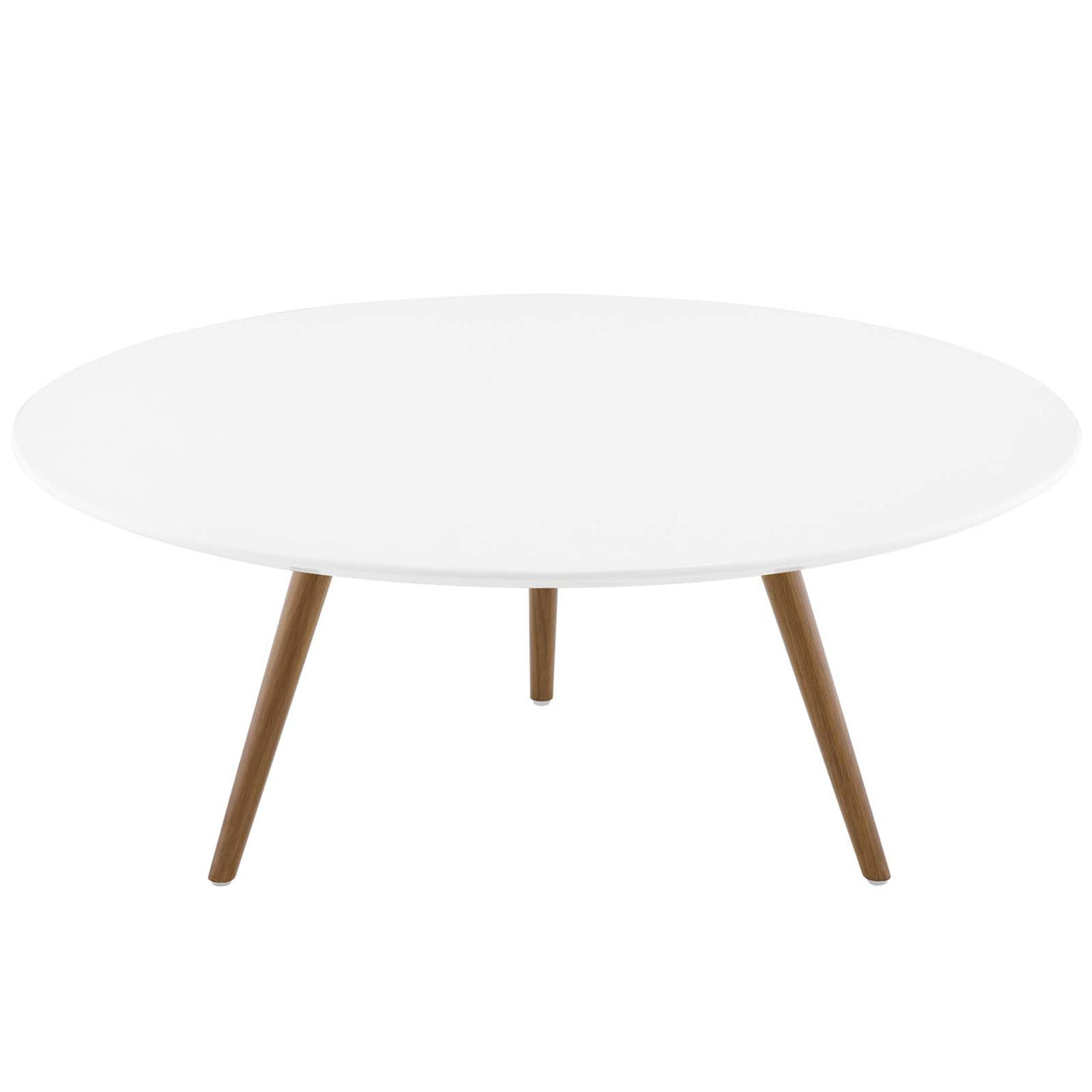 Ensemble Round Coffee Table with Tripod Base, Medium, Walnut & White