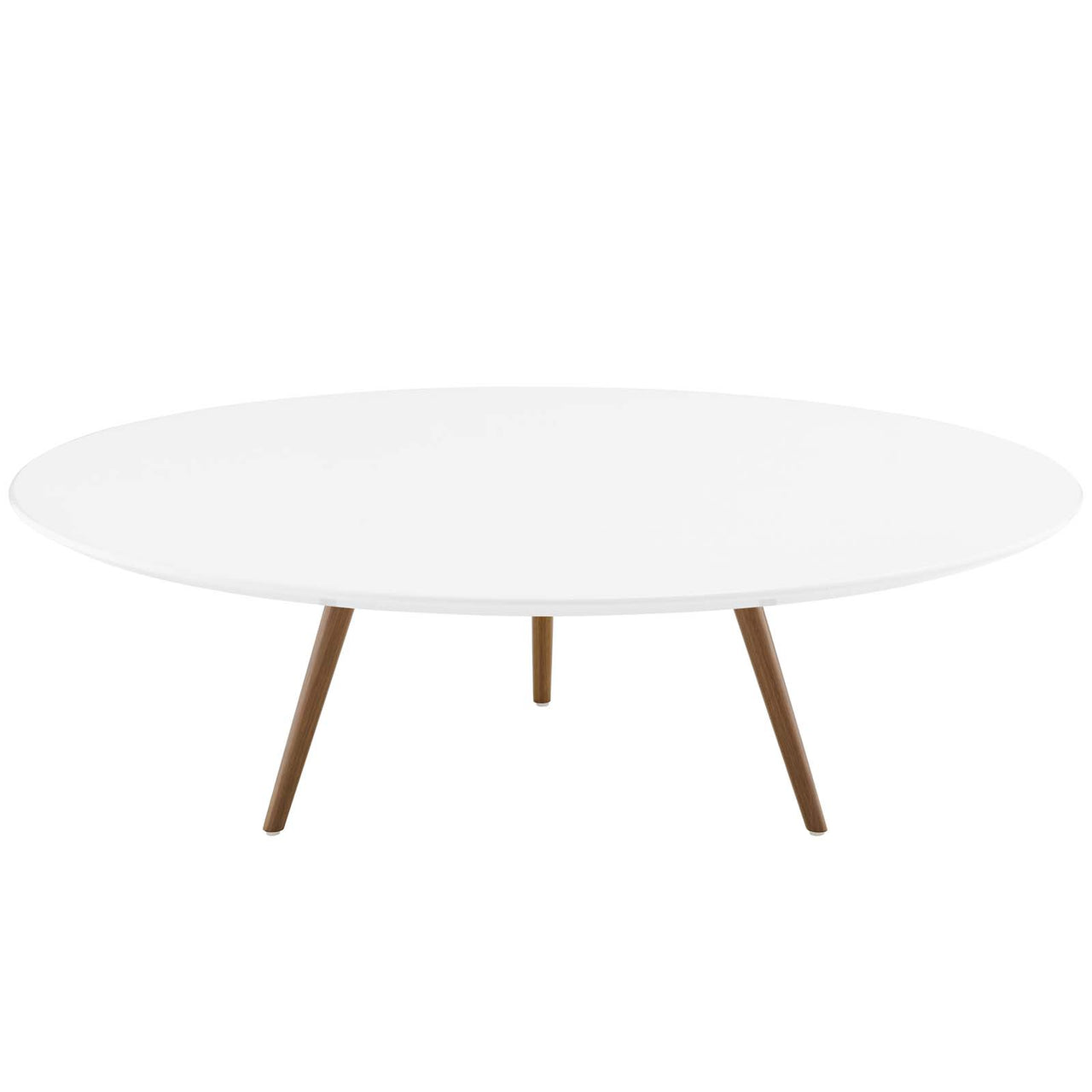 Ensemble Round Coffee Table with Tripod Base, Extra Large, Walnut & White