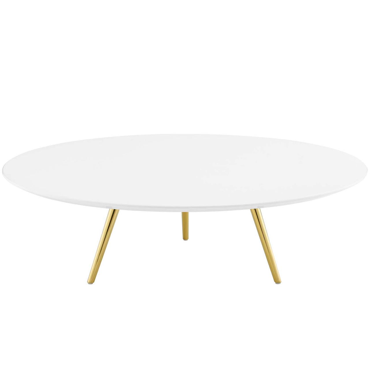 Ensemble Round Coffee Table with Tripod Base, Extra Large, Gold & White