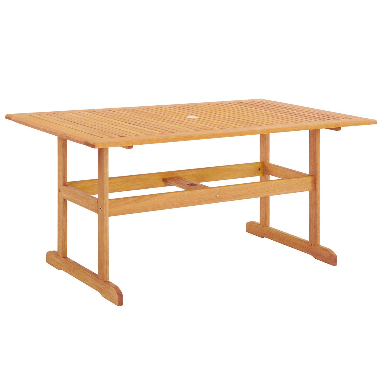 Evelora Rectangle Alfresco Dining Table, Natural Wood