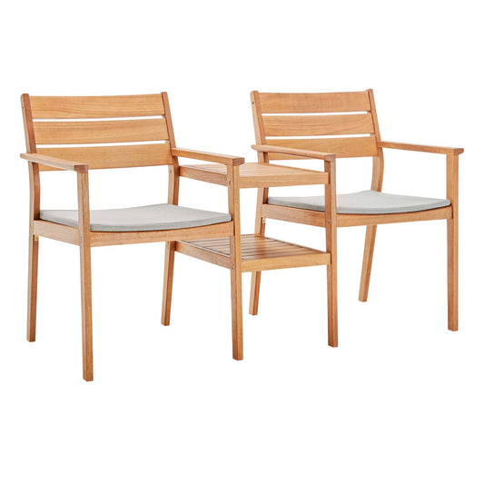 Envara Alfresco Patio Set, Natural Wood & Taupe