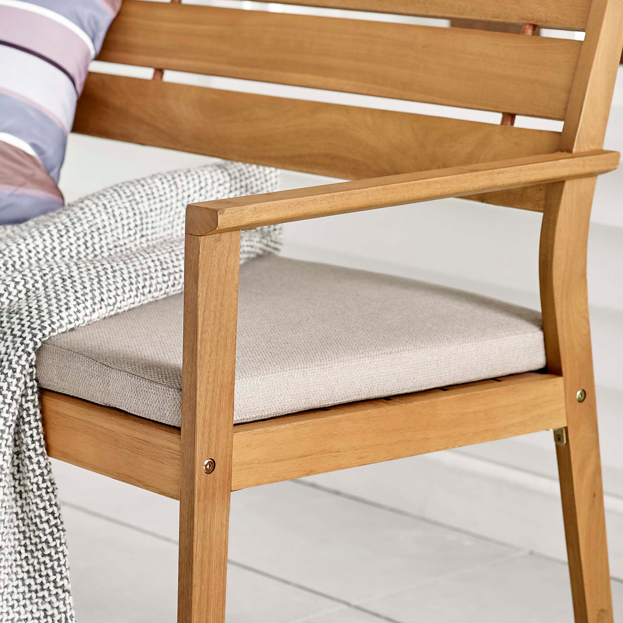 Envara Alfresco Loveseat, Natural Wood & Taupe