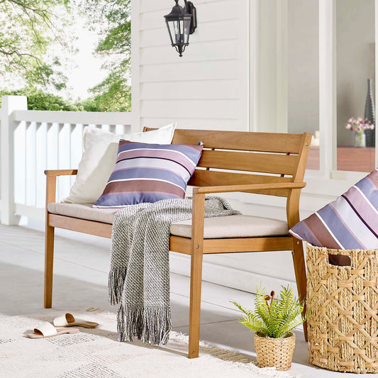 Envara Alfresco Loveseat, Natural Wood & Taupe