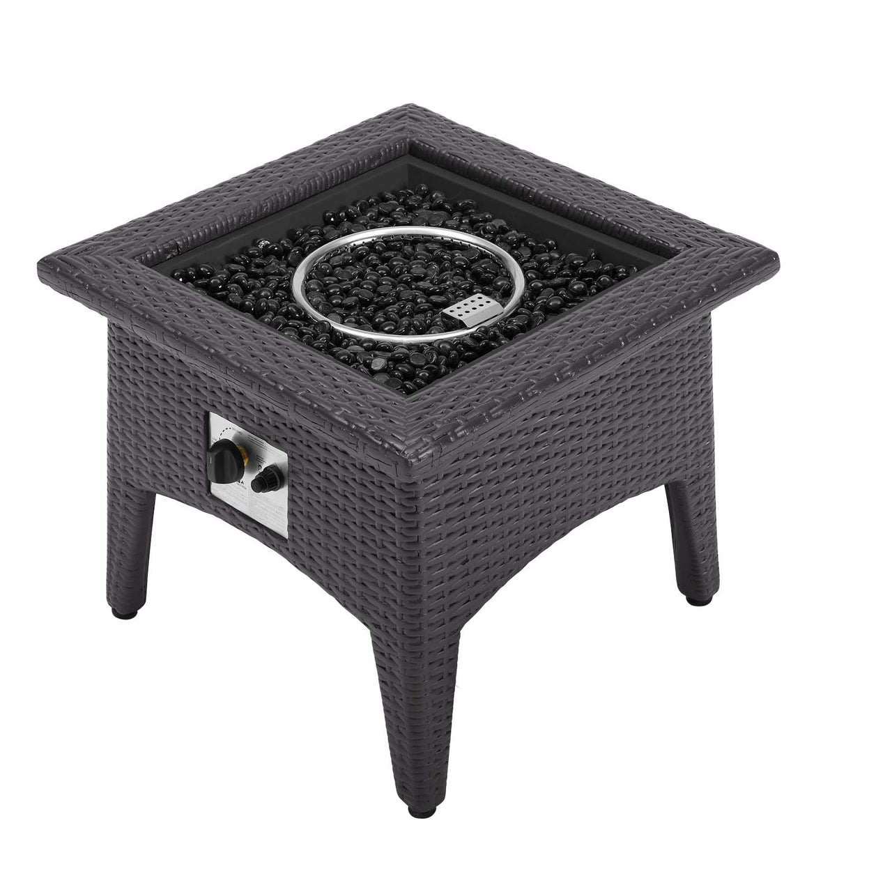 Conversation 3-Piece Set Alfresco with Fire Pit, Espresso & Beige