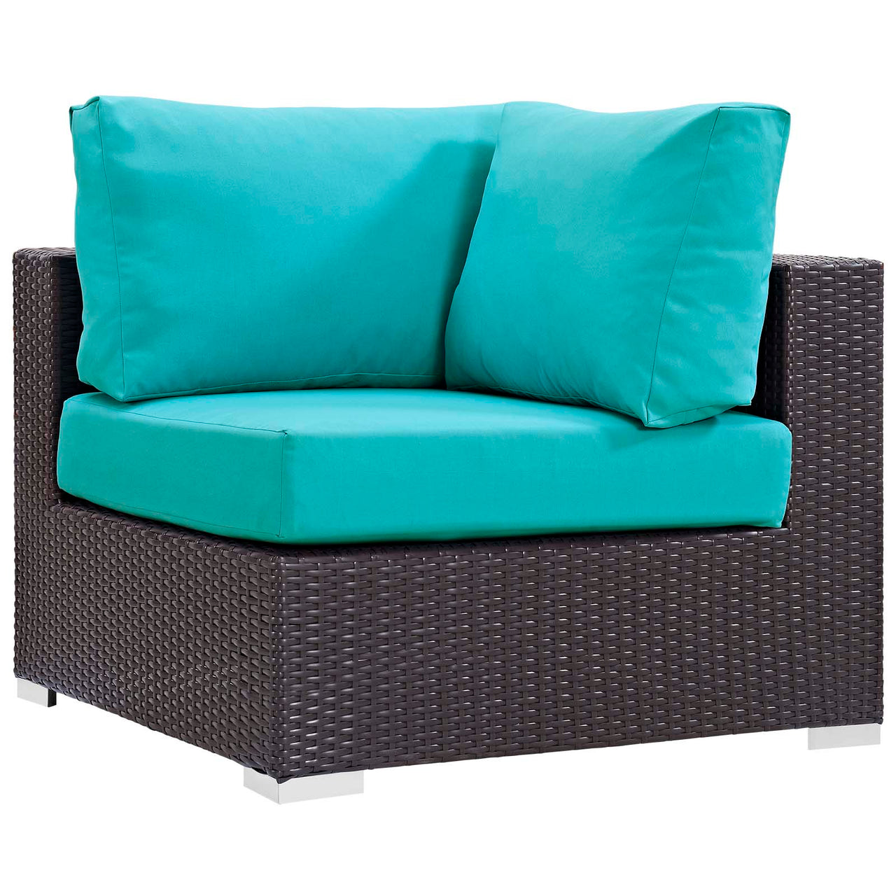 Conversation 5-Piece Set Alfresco with Fire Pit, Espresso & Turquoise
