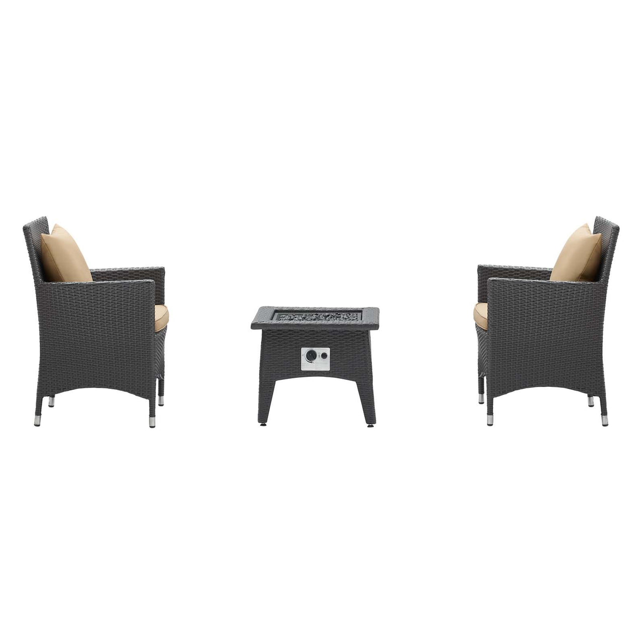 Conversation 3-Piece Set Alfresco with Fire Pit, Espresso & Mocha