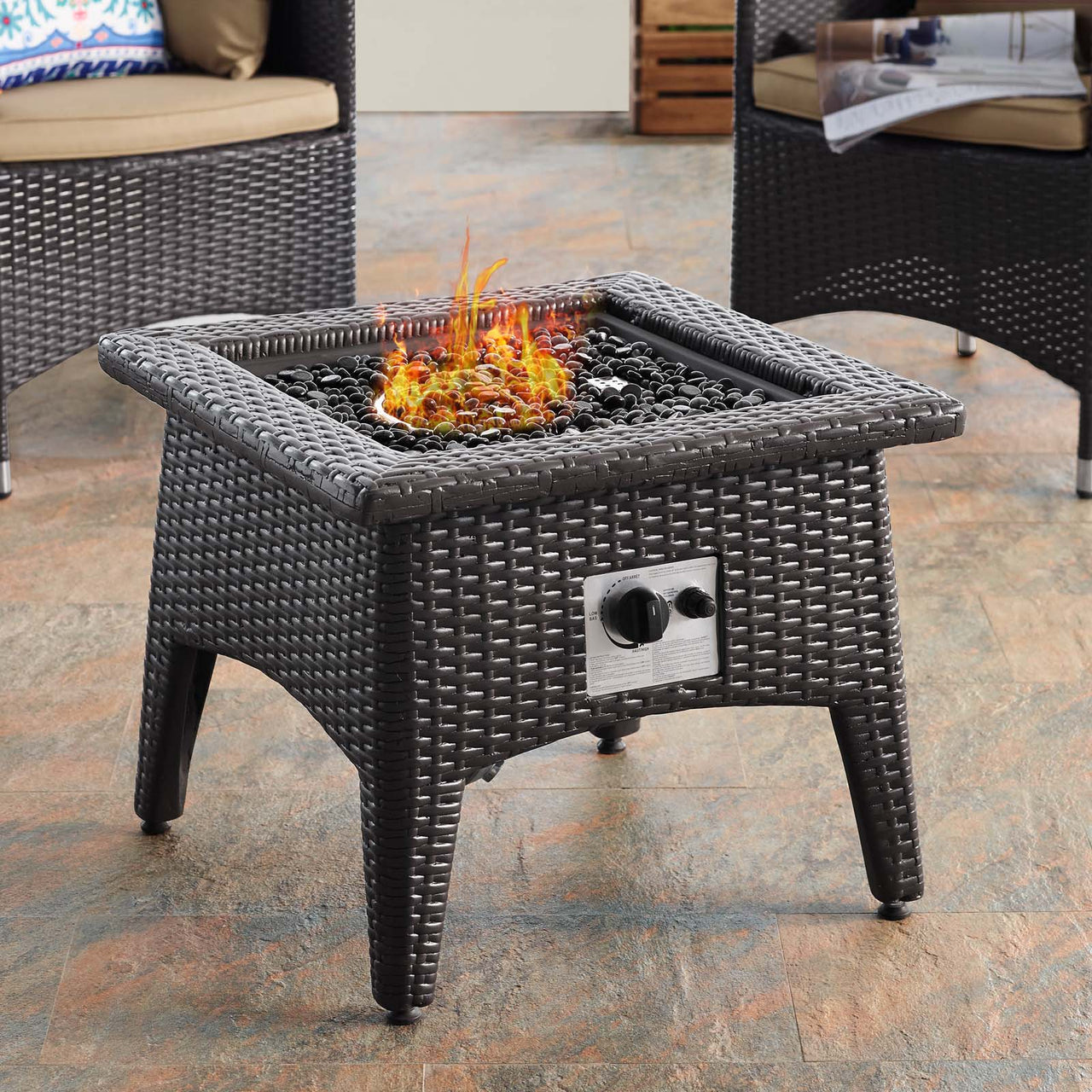 Conversation 3-Piece Set Alfresco with Fire Pit, Espresso & Mocha