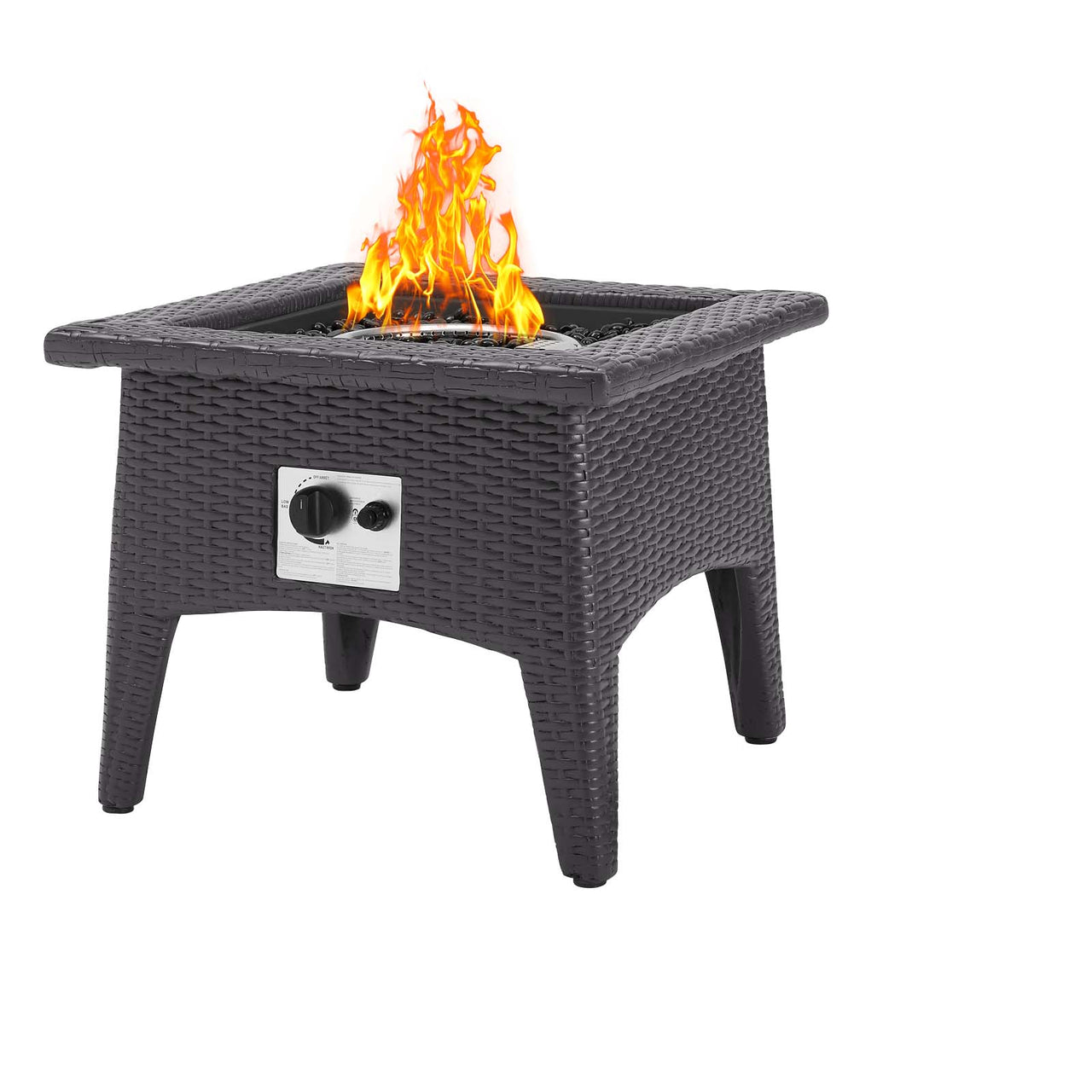 Conversation 3-Piece Set Alfresco with Fire Pit, Espresso & Turquoise