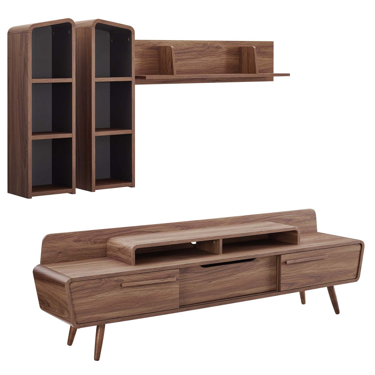 Launch Entertainment Center, Walnut & Gray