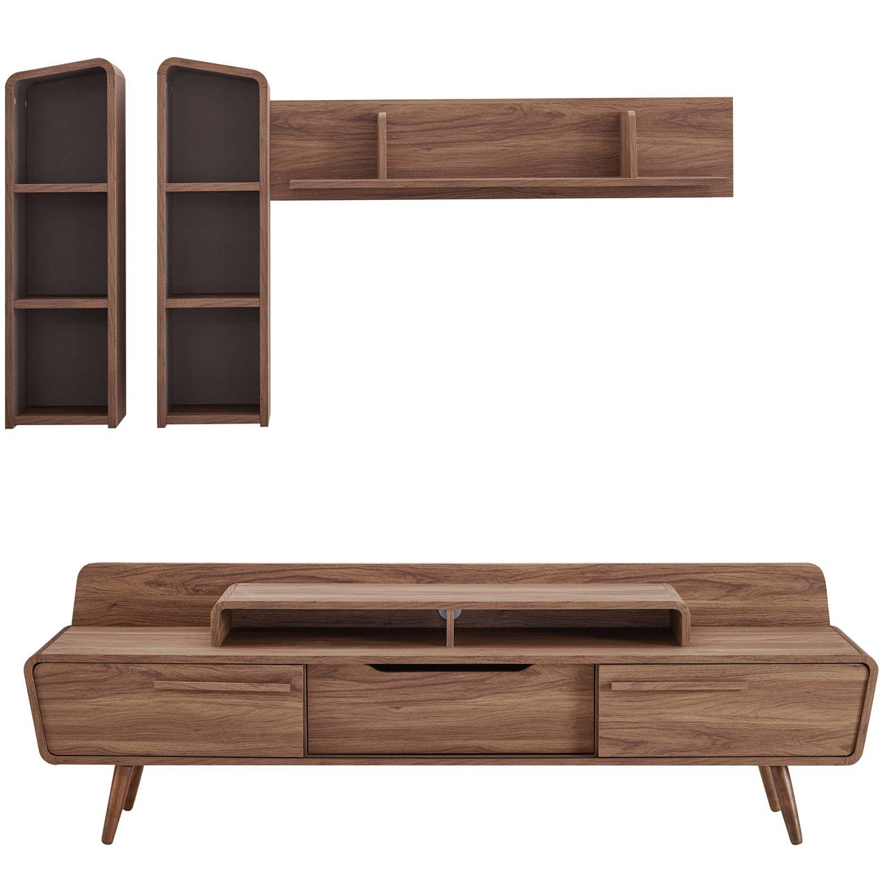Launch Entertainment Center, Walnut & Gray