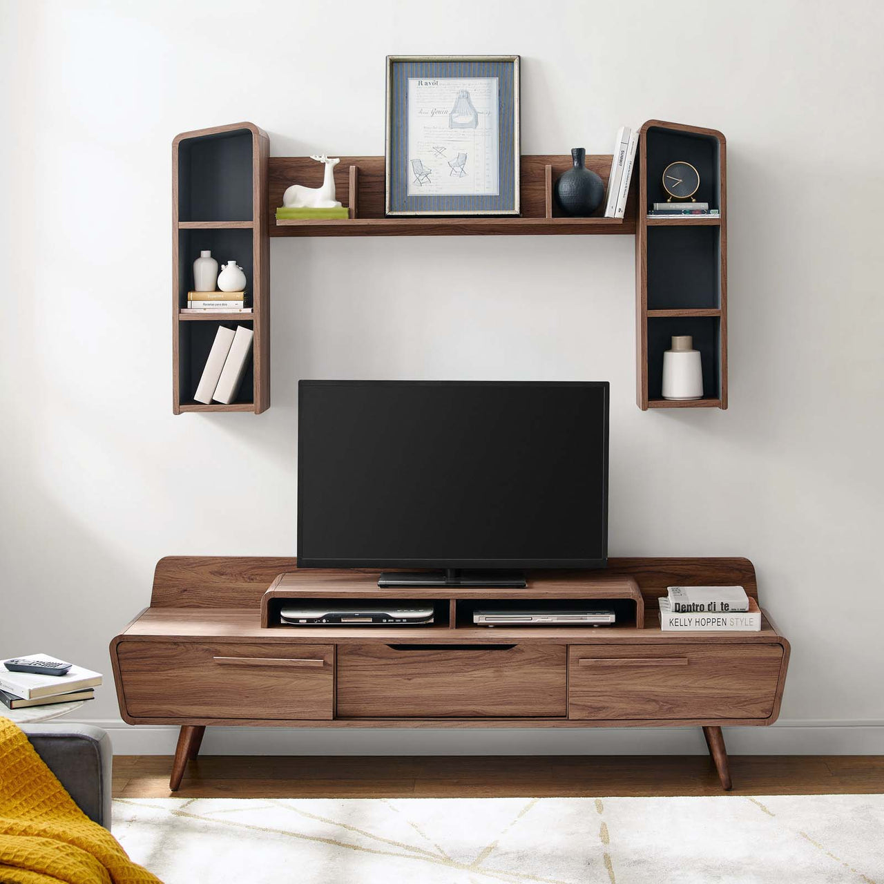 Launch Entertainment Center, Walnut & Gray