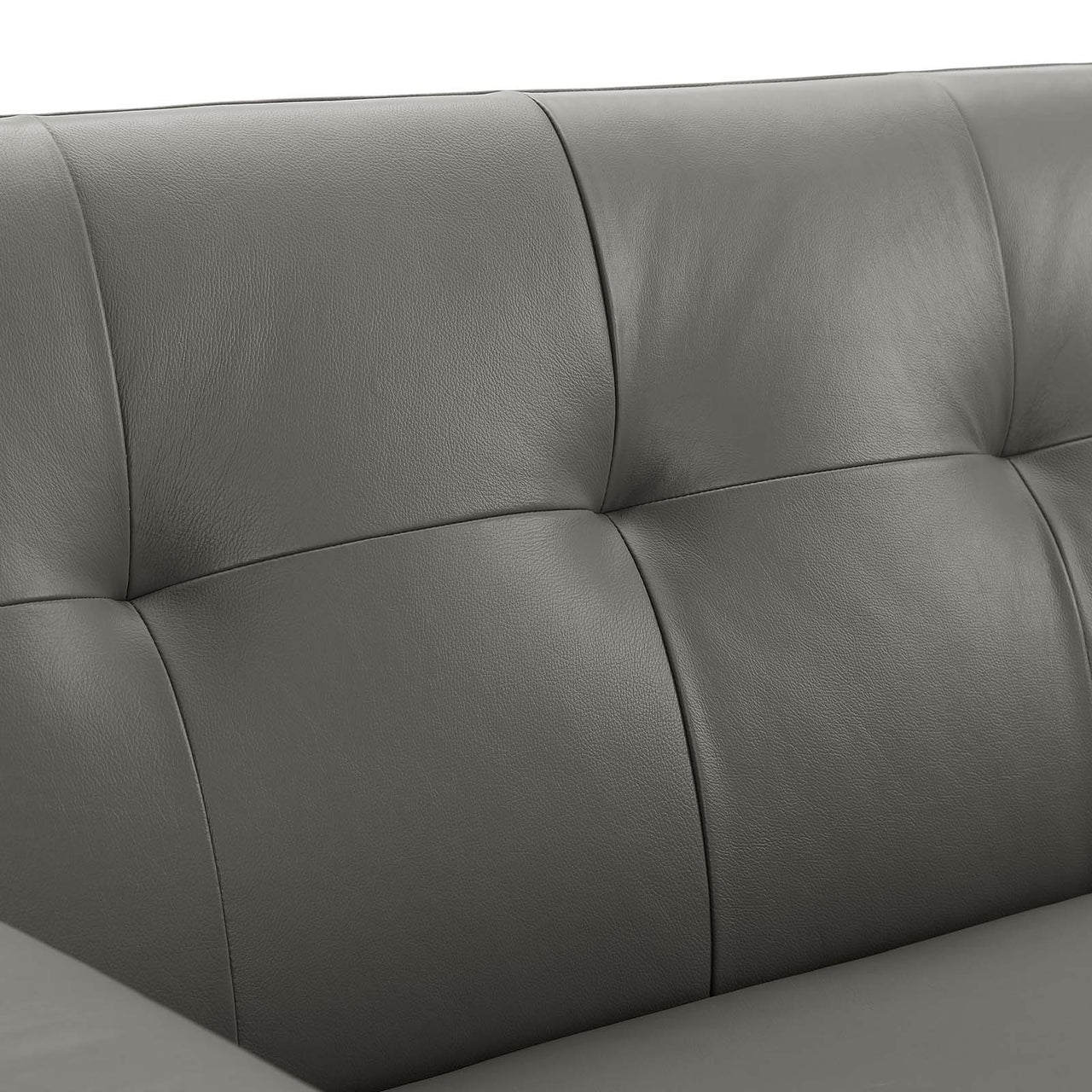 Rendezvous Top-Grain Leather Lounge Sofa, Gray