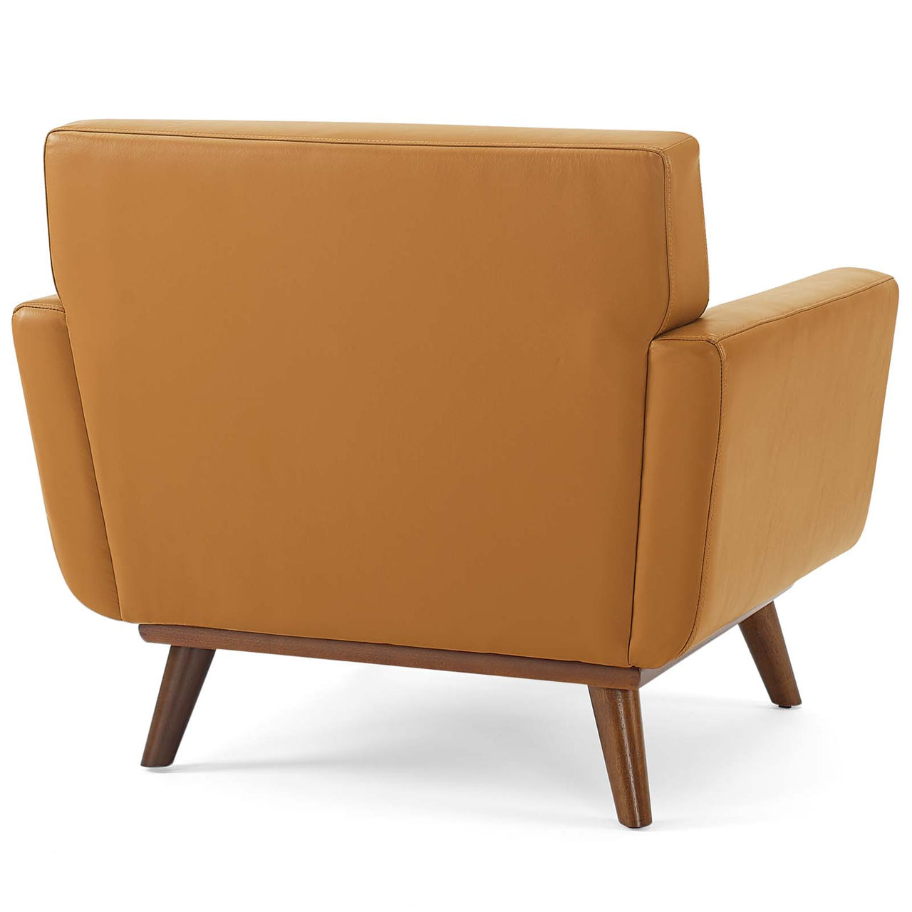 Rendezvous Top-Grain Leather Lounge Accent Armchair, Tan