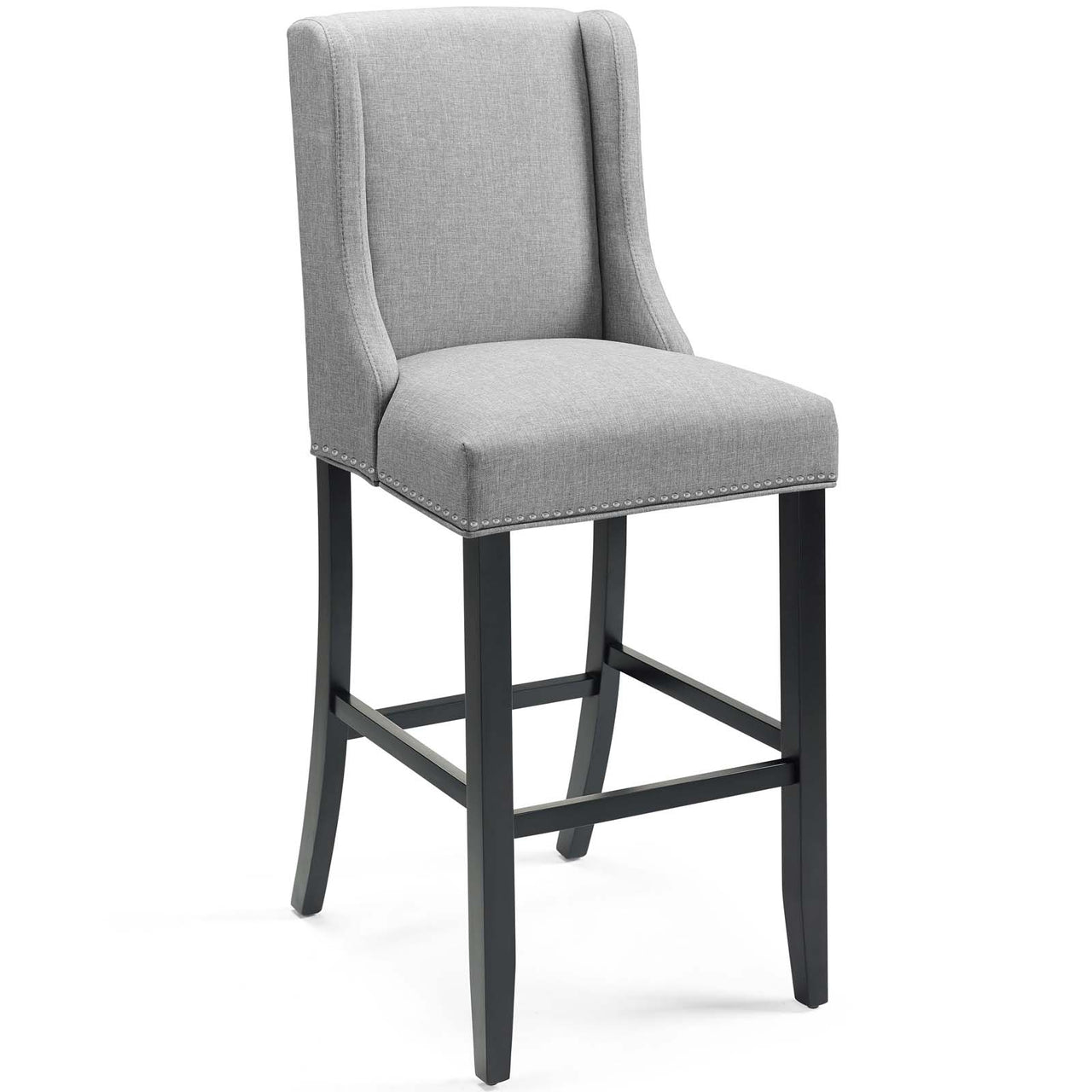 Bellare Fabric Bar Stool, Light Gray