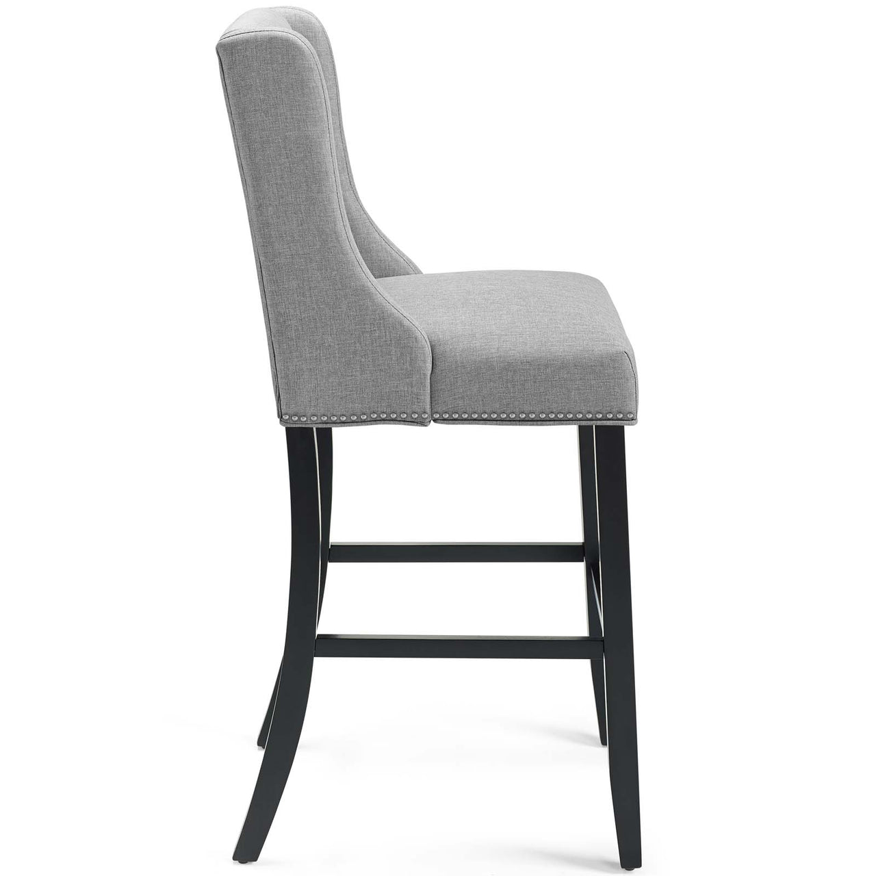 Bellare Fabric Bar Stool, Light Gray