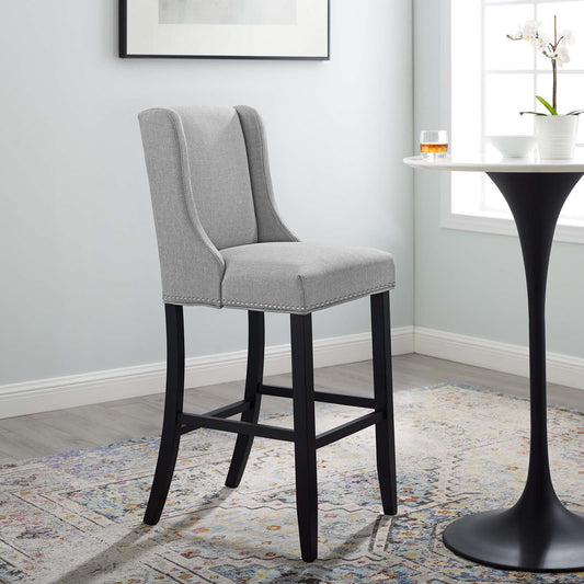 Bellare Fabric Bar Stool, Light Gray