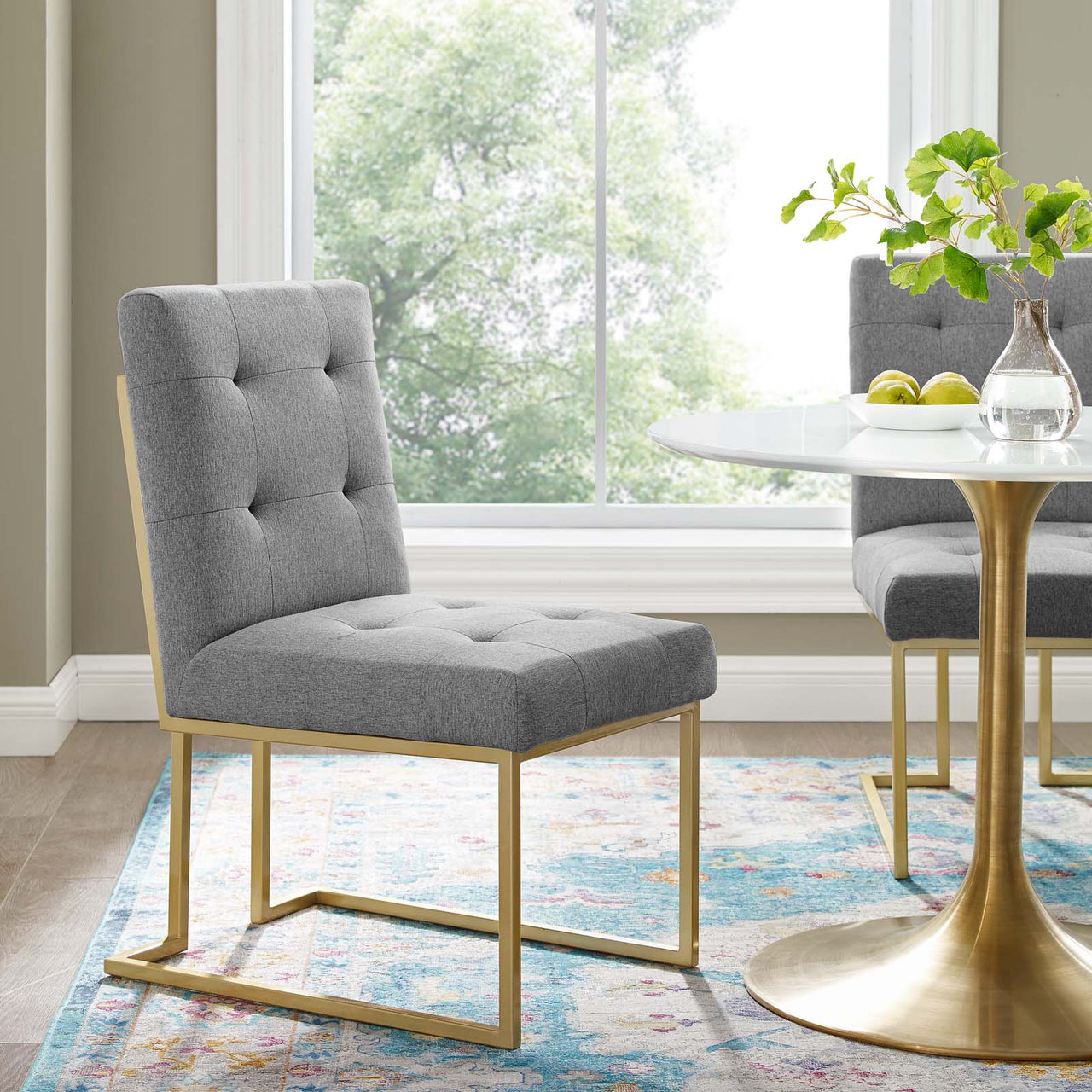 Circuit Upholstered Dining Chair, Light Gray