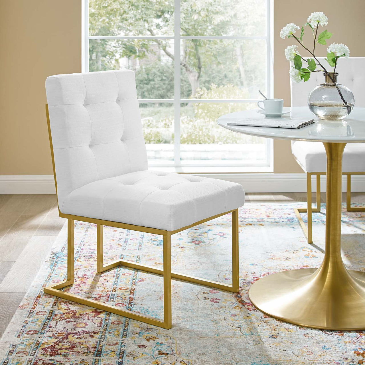 Circuit Upholstered Dining Chair, White