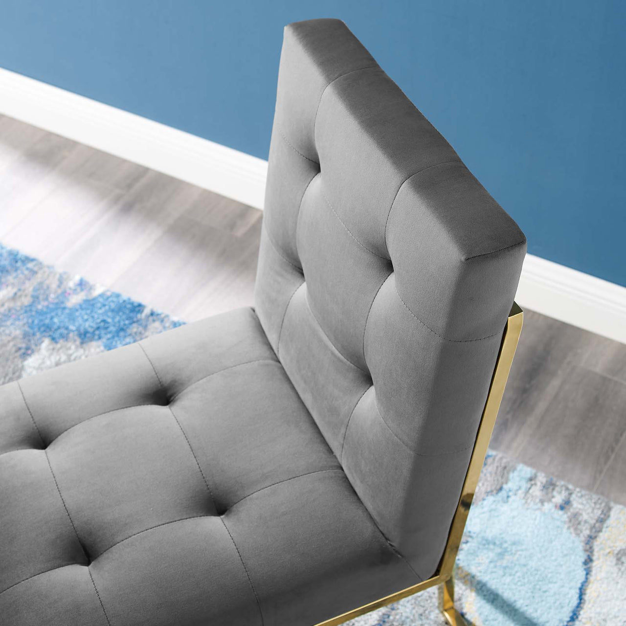 Circuit Upholstered Velvet Dining Chair, Charcoal