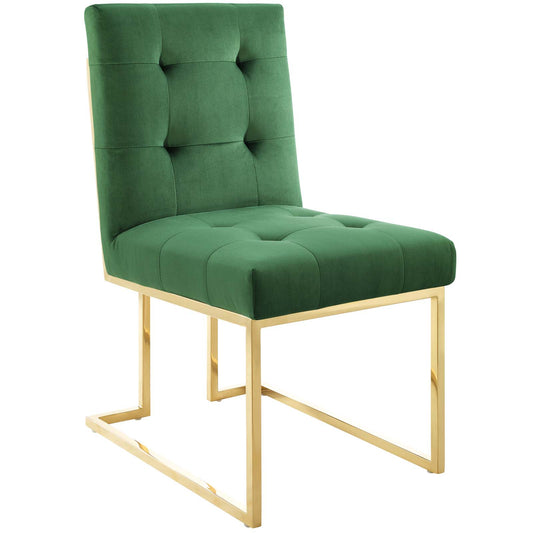 Circuit Upholstered Velvet Dining Chair, Emerald