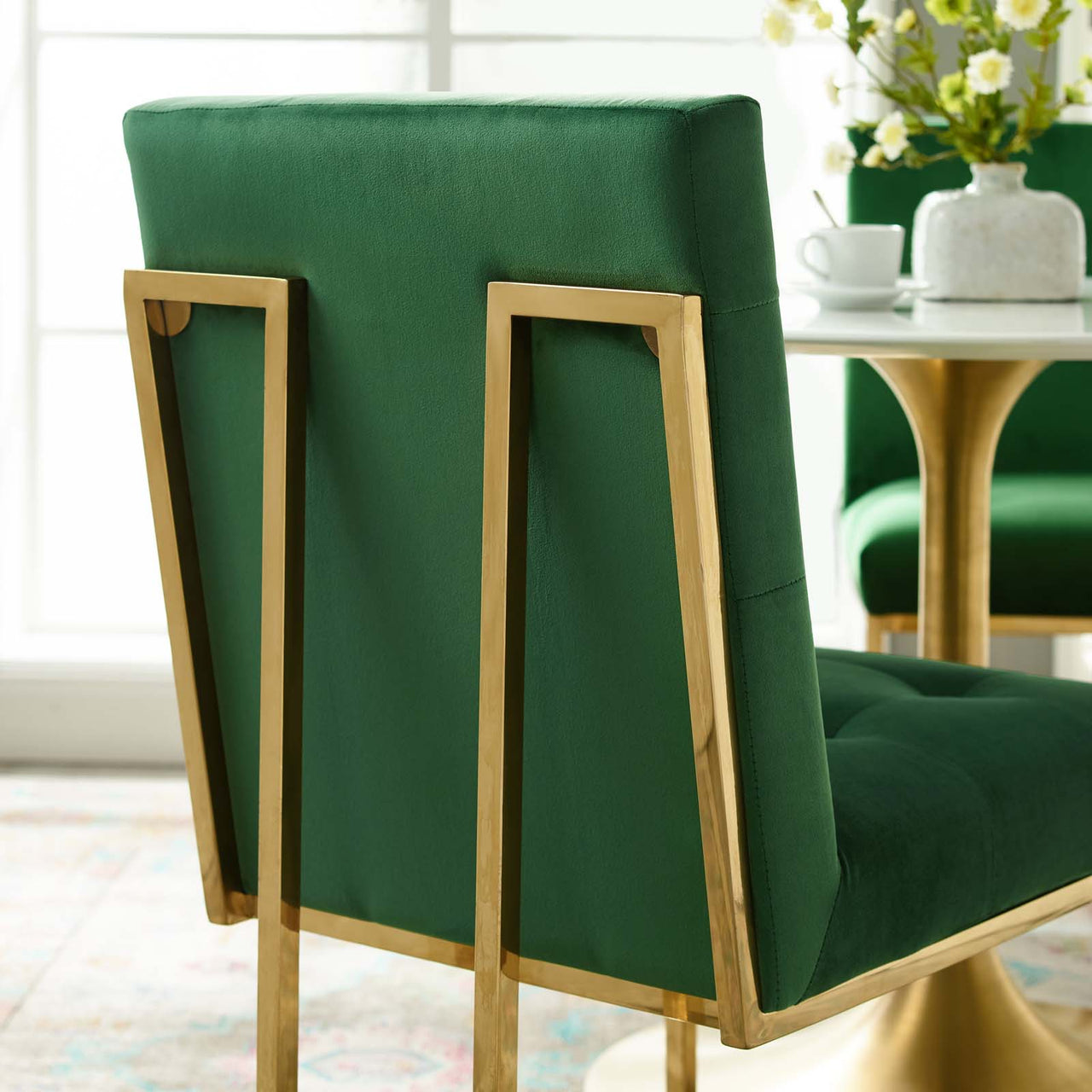 Circuit Upholstered Velvet Dining Chair, Emerald