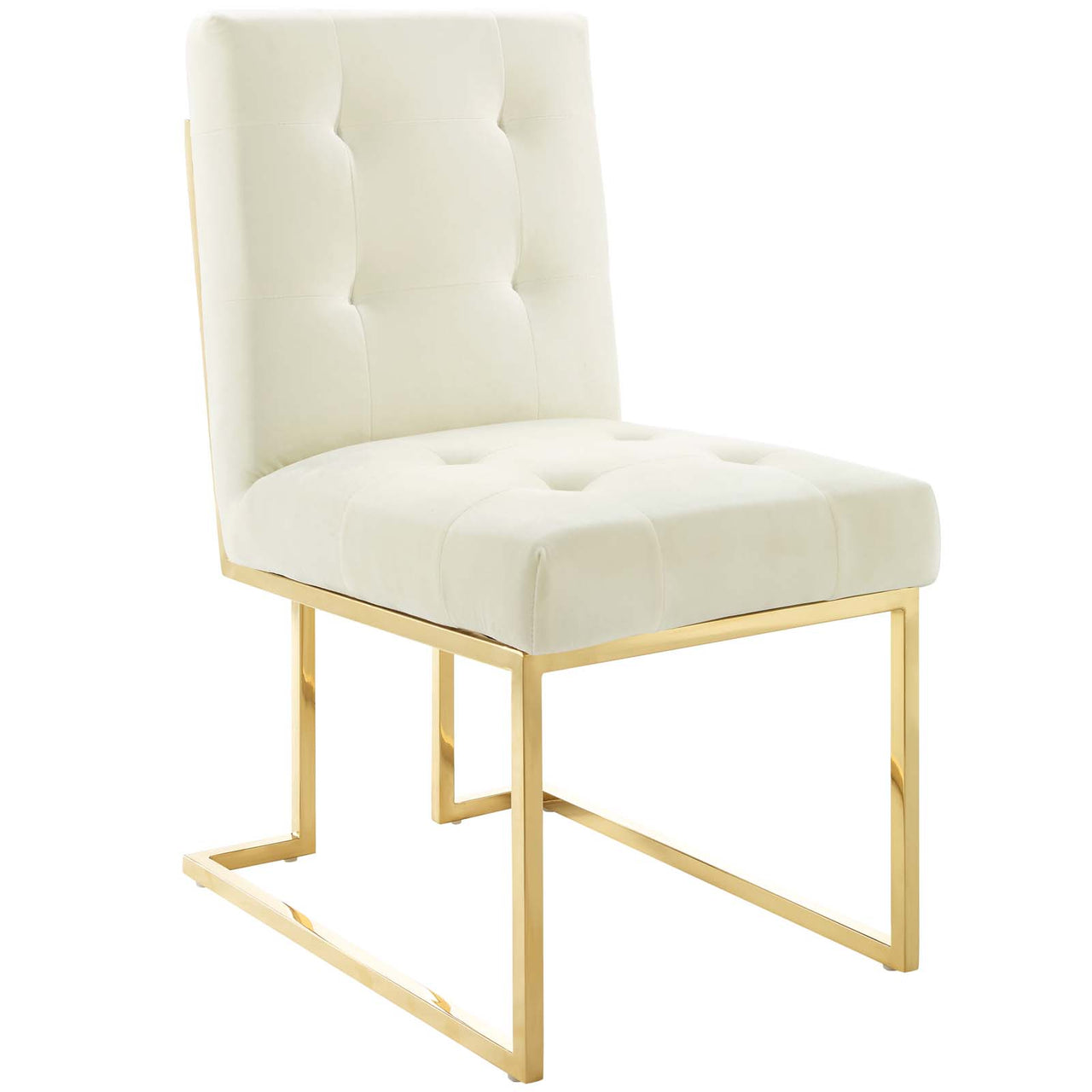 Circuit Upholstered Velvet Dining Chair, Ivory