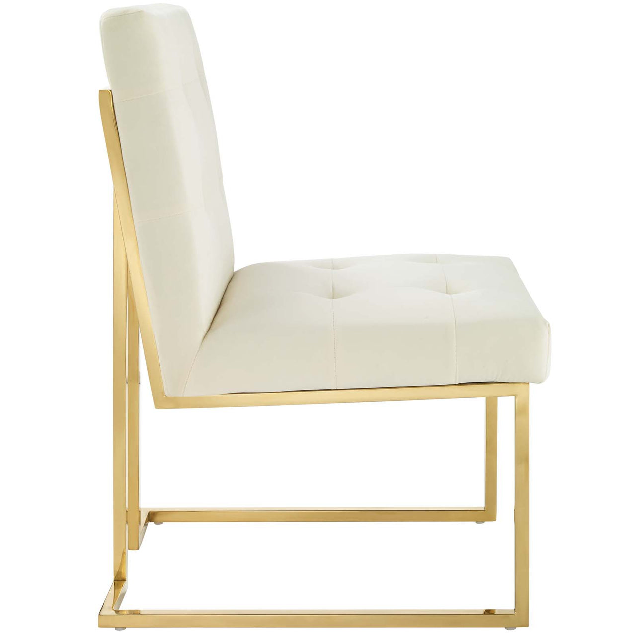 Circuit Upholstered Velvet Dining Chair, Ivory