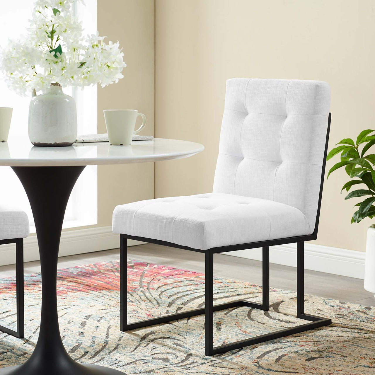 Circuit Upholstered Dining Chair, Black & White