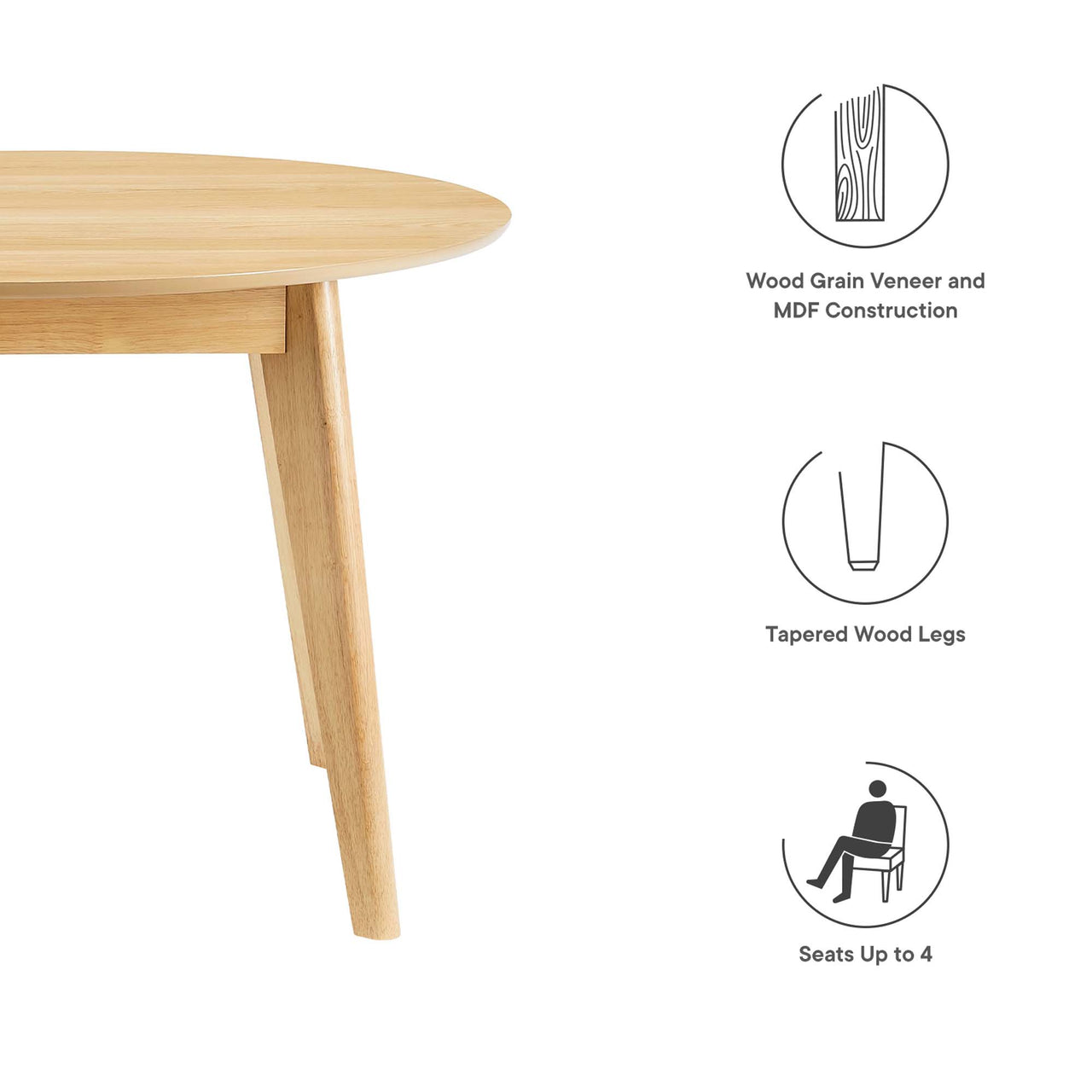 Seance Round Dining Table, Medium, Oak