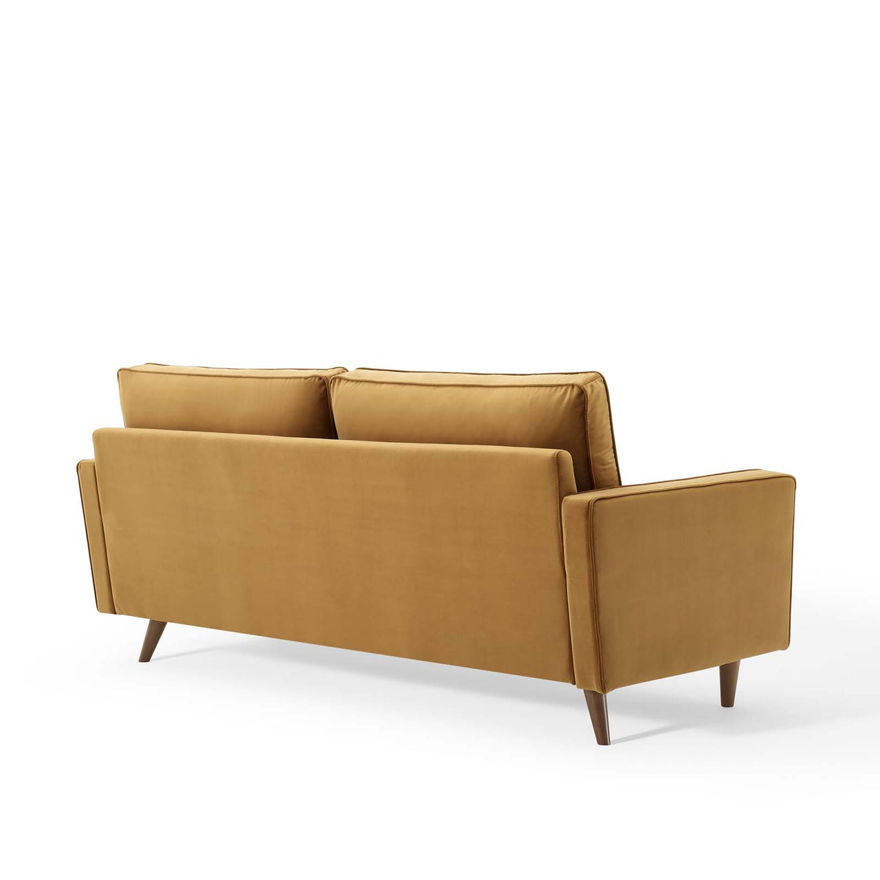 Bravien Upholstered Velvet Sofa, Cognac