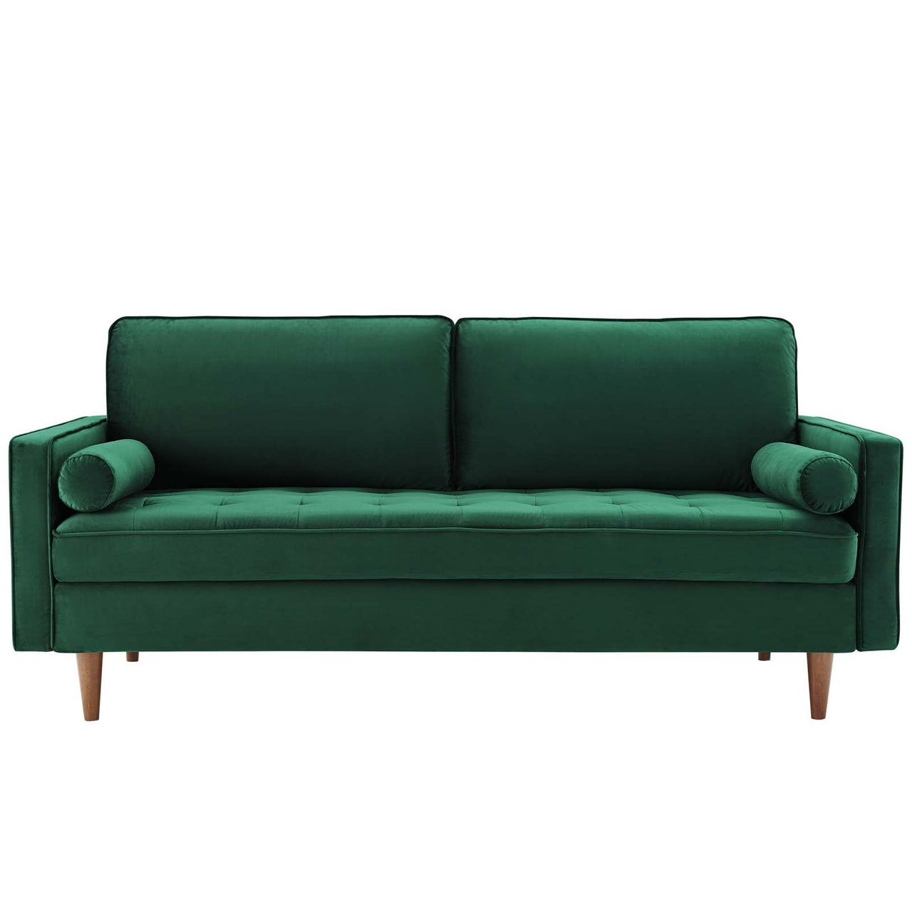 Bravien Upholstered Velvet Sofa, Green