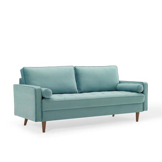 Bravien Upholstered Velvet Sofa, Mint