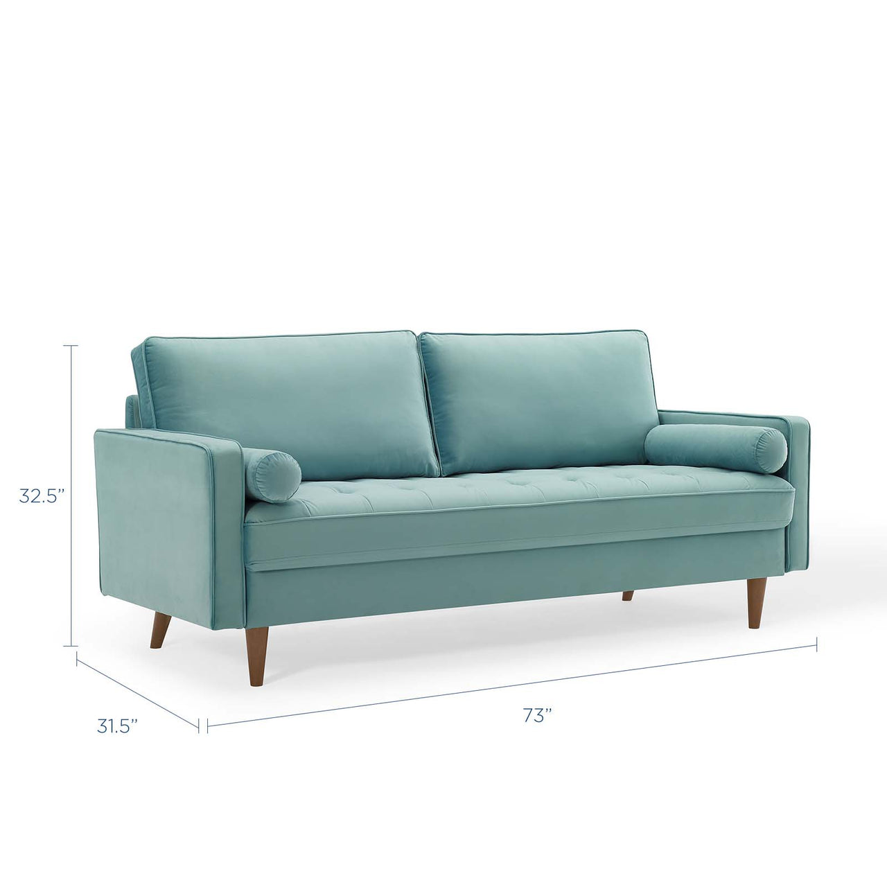 Bravien Upholstered Velvet Sofa, Mint