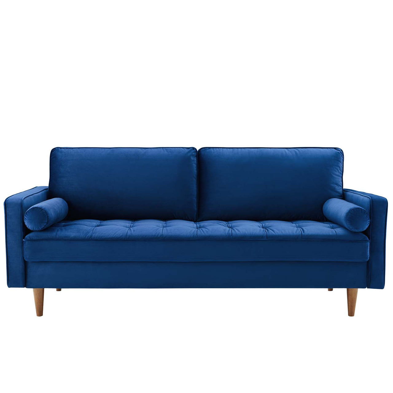 Bravien Upholstered Velvet Sofa, Navy
