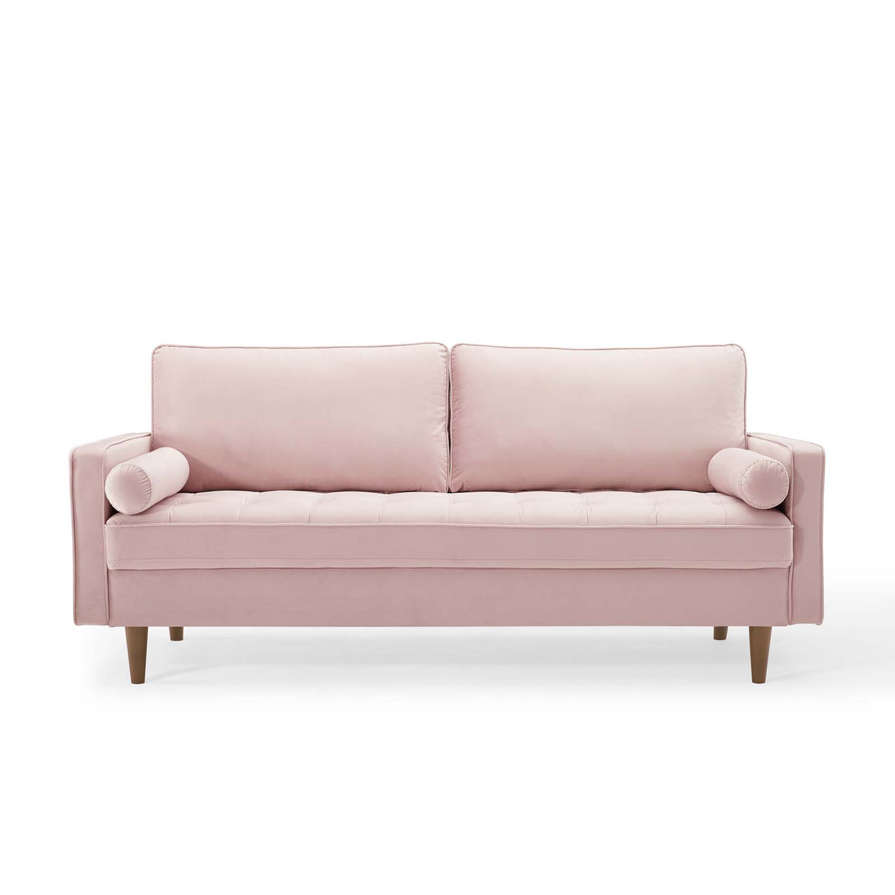 Bravien Upholstered Velvet Sofa, Pink