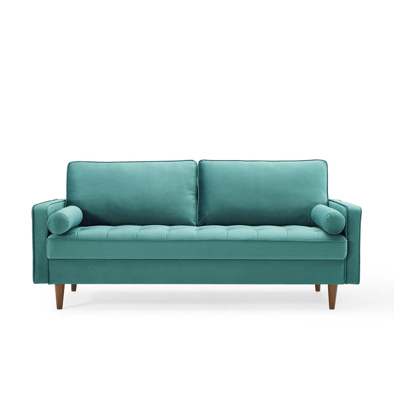 Bravien Upholstered Velvet Sofa, Teal