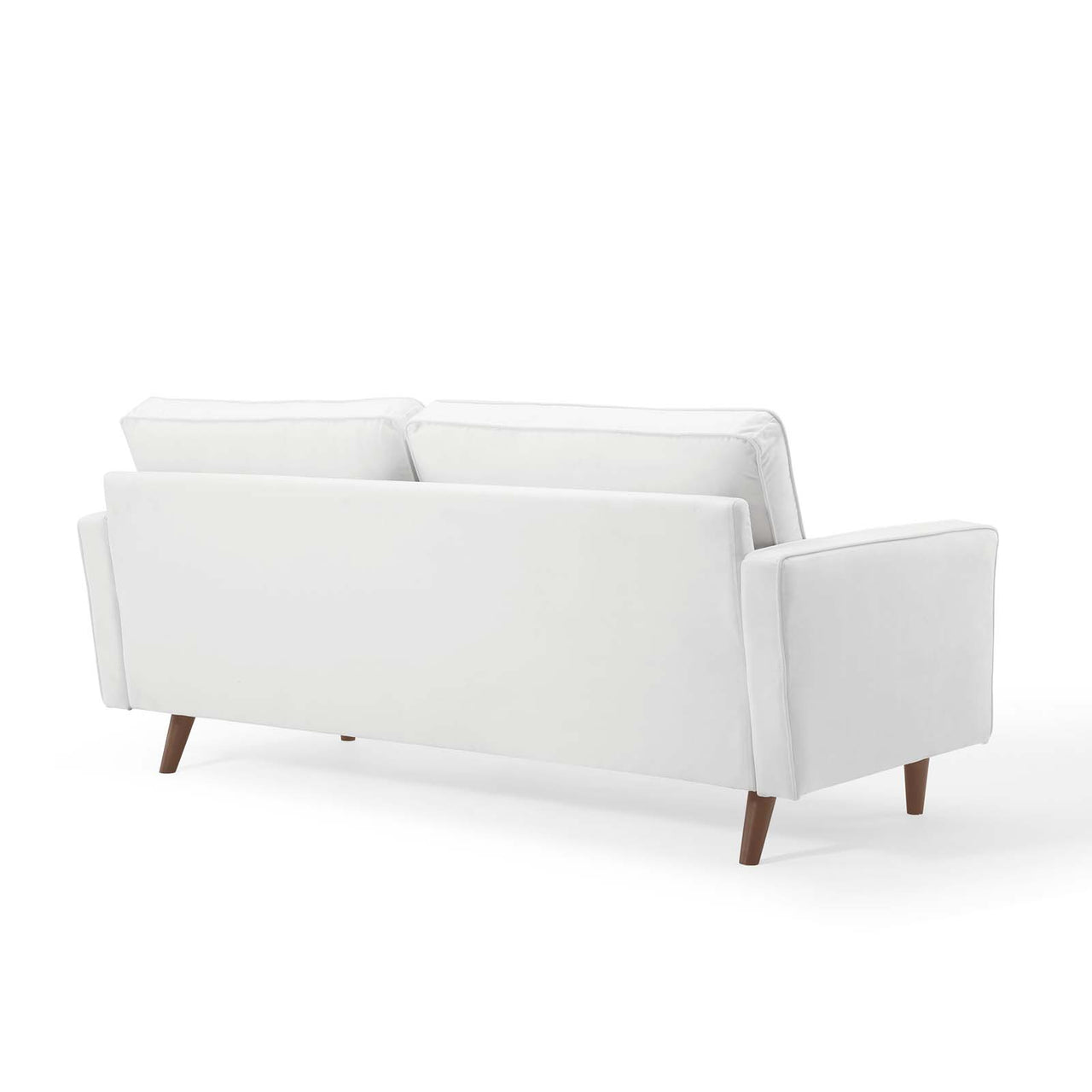 Bravien Upholstered Velvet Sofa, White