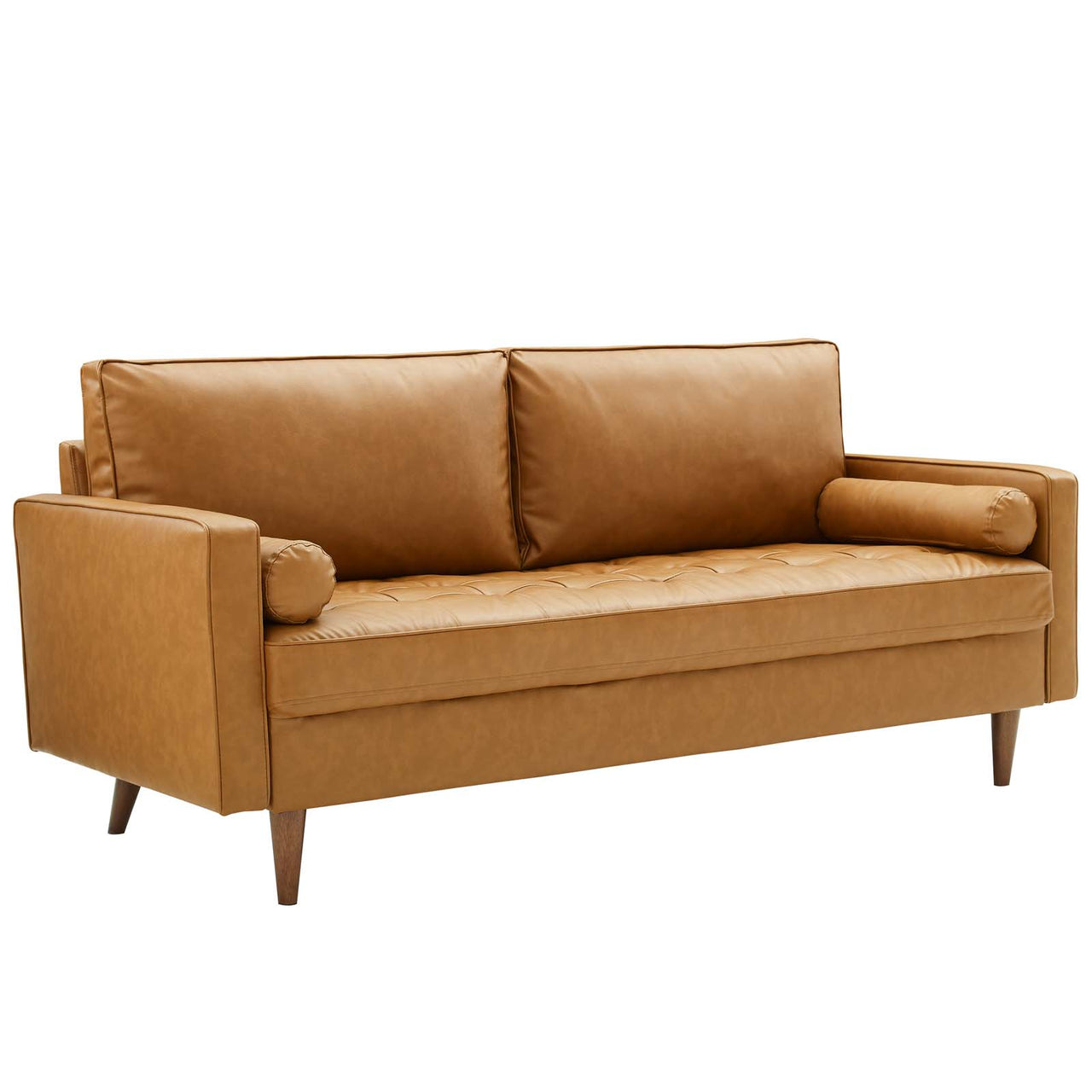 Bravien Eco-Leather Sofa, Tan
