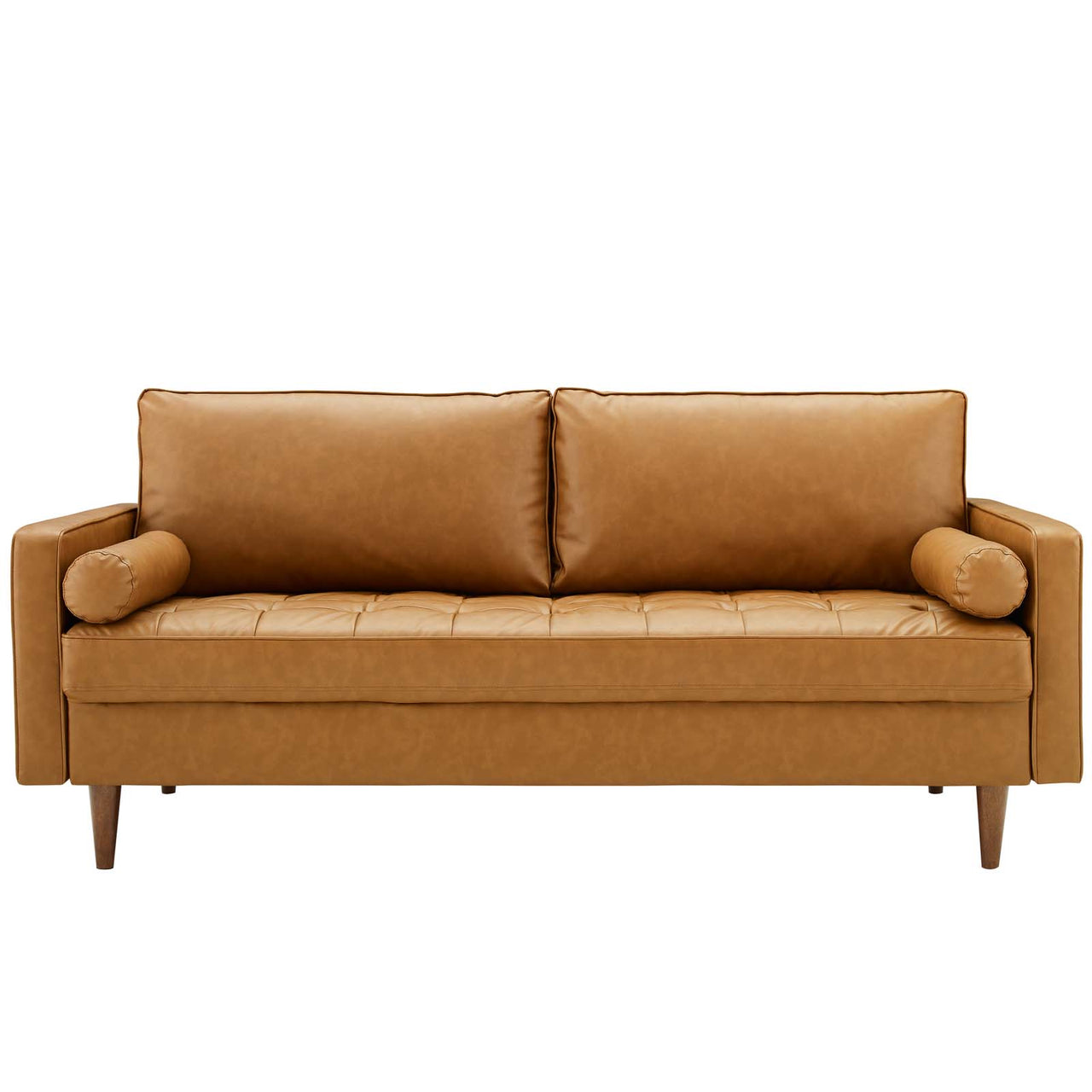 Bravien Eco-Leather Sofa, Tan