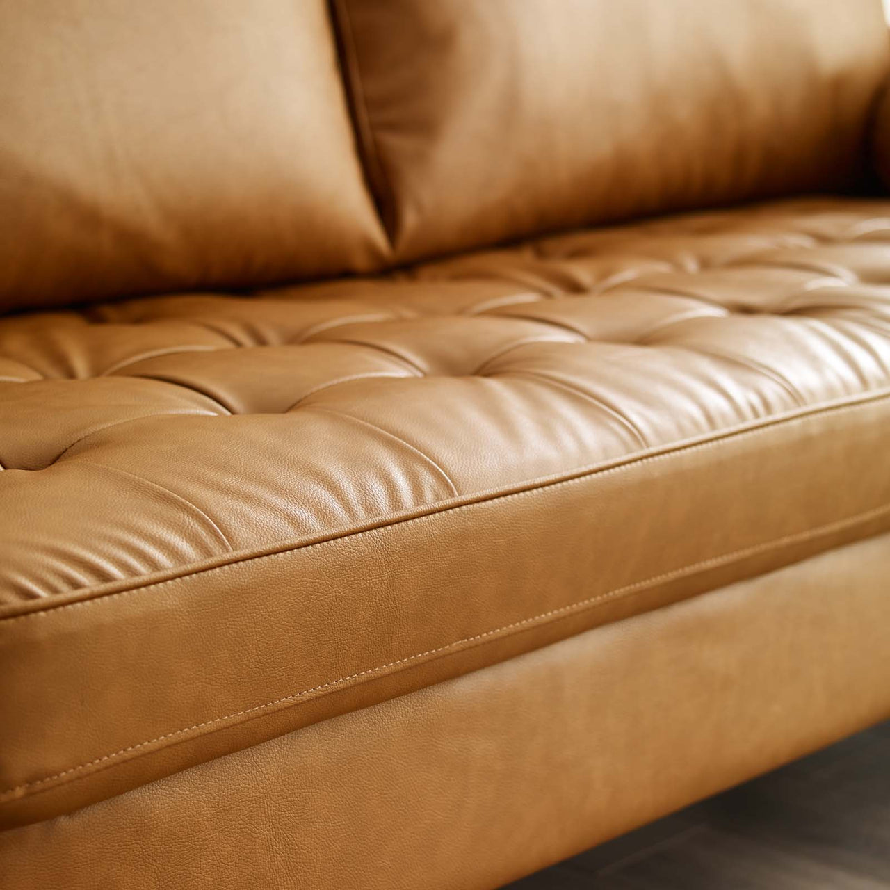 Bravien Eco-Leather Sofa, Tan