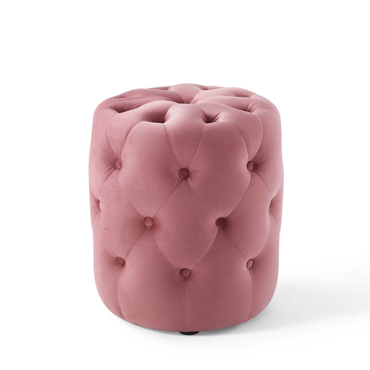 Love Round Velvet Ottoman, Small, Dusty Rose