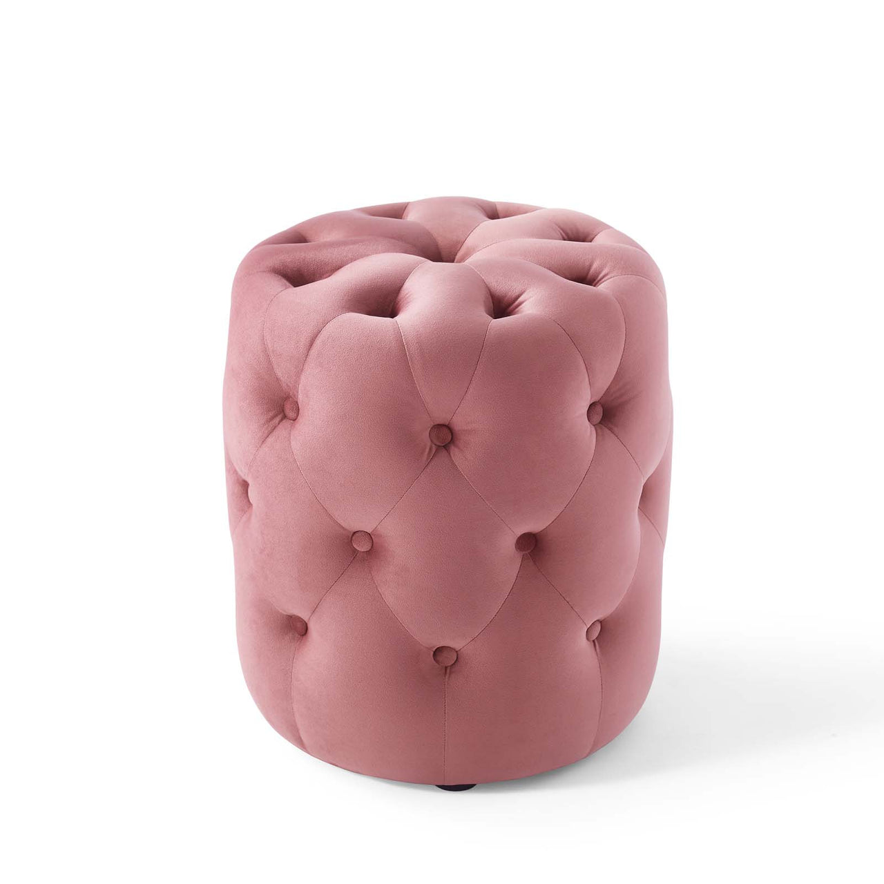 Love Round Velvet Ottoman, Small, Dusty Rose